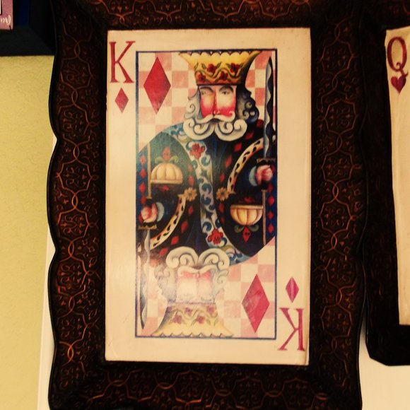 Set of 2 Jim Shore Crazy Mountain Metal Serving Trays Poker Playing Cards - Picture 3 of 7